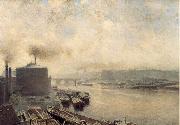 Meckel, Adolf von British Gas Works on the River Spree china oil painting reproduction